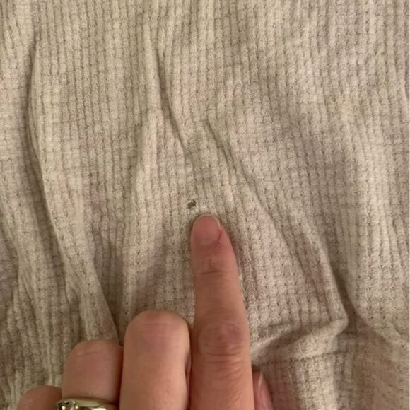 FP We the free womens oversized long sleeve peplum cream top -S - Picture 4 of 10